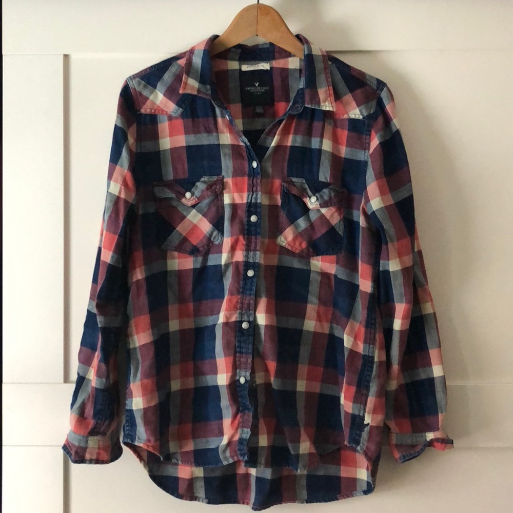 American Eagle Flannel Button-Down Shirt